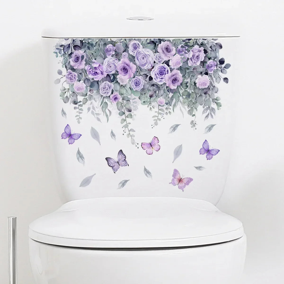 Plant Leaves Wall Sticker Toilet Sticker WC Self Adhesive Mural Beautify Flower Home Decoration Decals Refrigerator sticker-HomeDecorDecals_com