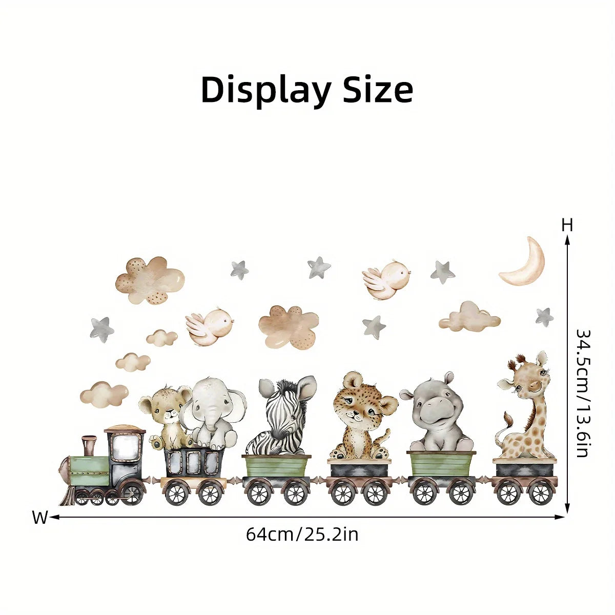Cartoon Animal Train Wall Decal for Kids-HomeDecorDecals_com
