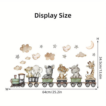 Cartoon Animal Train Wall Decal for Kids-HomeDecorDecals_com
