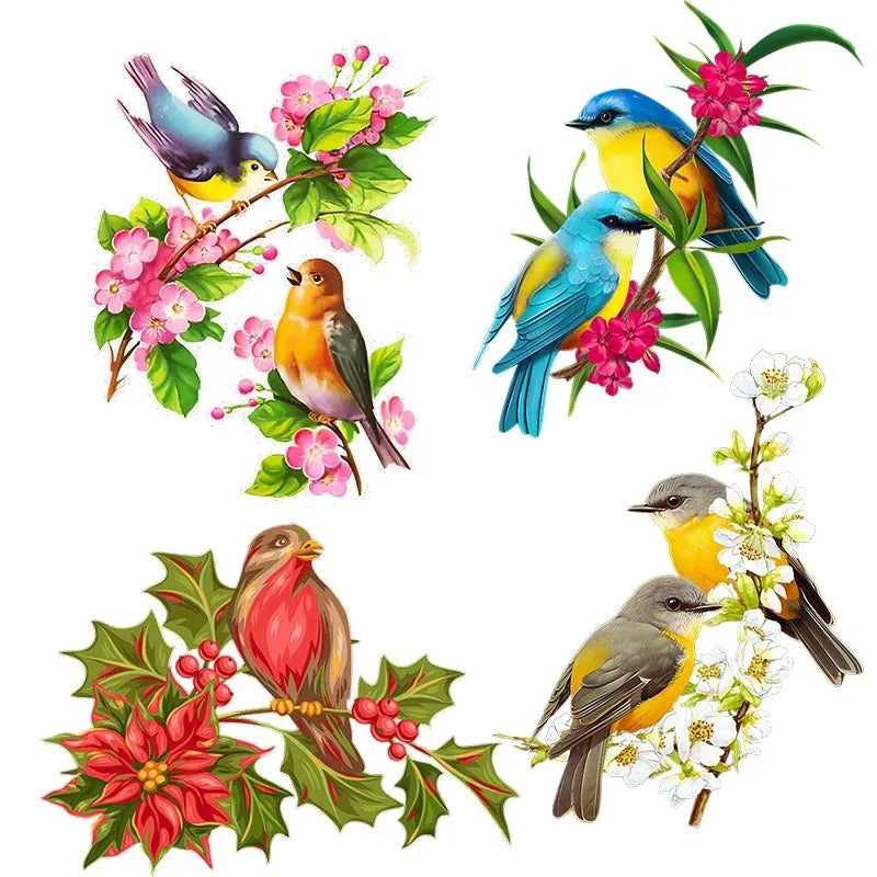 Beautiful Flower and Bird Art Wall Decal | Home Decor by HomeDecorDecals.
