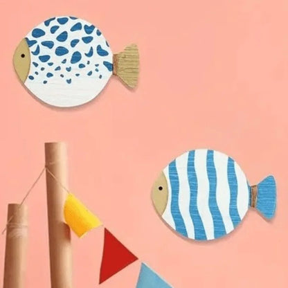 Alternative angle of Wooden Ocean Fish Wall Hanging Ornaments | Home Decor by HomeDecorDecals.