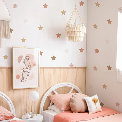 Boho Rainbow Wall Decals Polka Dot Boho Star Nursery Wall Stickers Baby's Room Waterproof Bedroom Kids Home Decor-HomeDecorDecals_com