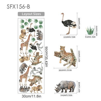 Cartoon Safari Animals Wall Decal | Room Decor design details by HomeDecorDecals.