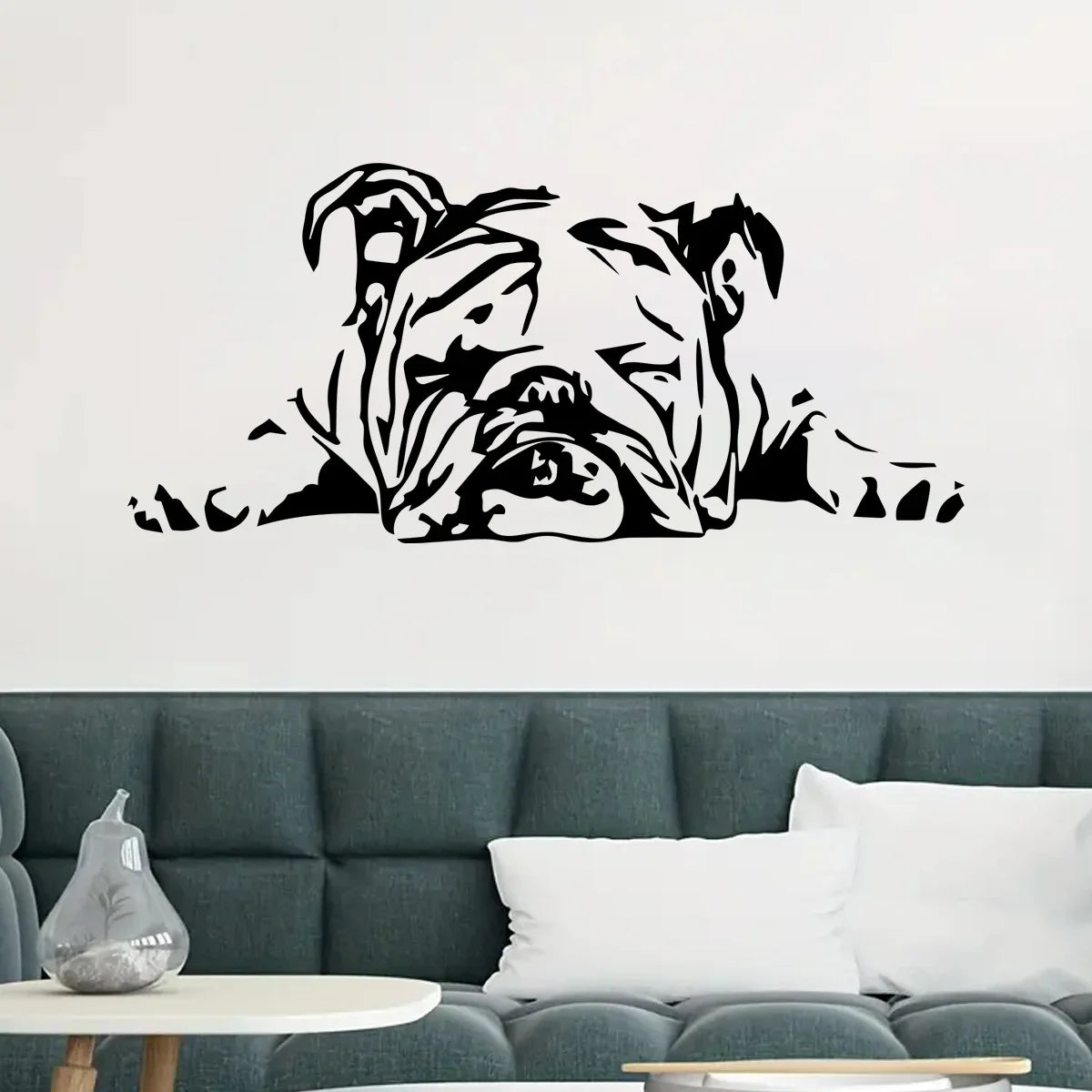Puppy Lying Down Silhouette Wall Decal | Home Decor removable peel and stick wall decal by HomeDecorDecals.