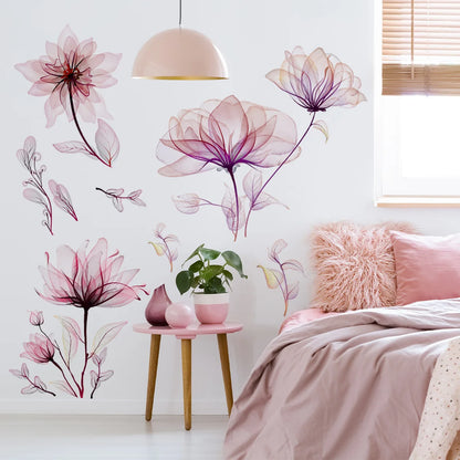 Pink Flower Wall Decal | Home Decor design details by HomeDecorDecals.