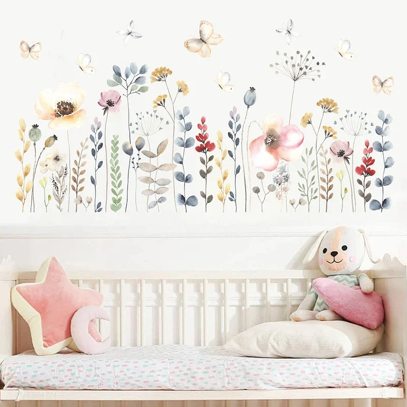Boho Watercolour Flower Wall Decal | Home Decor by HomeDecorDecals.