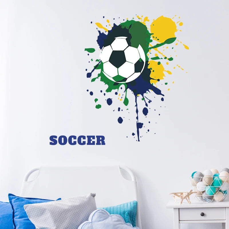 World Soccer Football Game Wall Sticker for Living Room Bedroom Home Decorative Wall Decals Kids Room Murals wallpaper Decor PVC-HomeDecorDecals_com