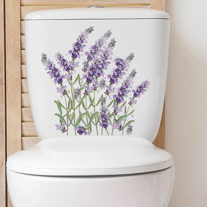Green Plant Leaves Bathroom Toilet Sticker WC Closestool Wall Sticker Self Adhesive Mural Beautify Flower Home Decoration Decals-HomeDecorDecals_com