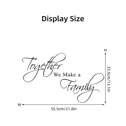 "together We Make A Family" Sweet Text Wall Stickers Home Decor Accessories Living Room Wall Decals Bedroom Decoration Kids Room-HomeDecorDecals_com