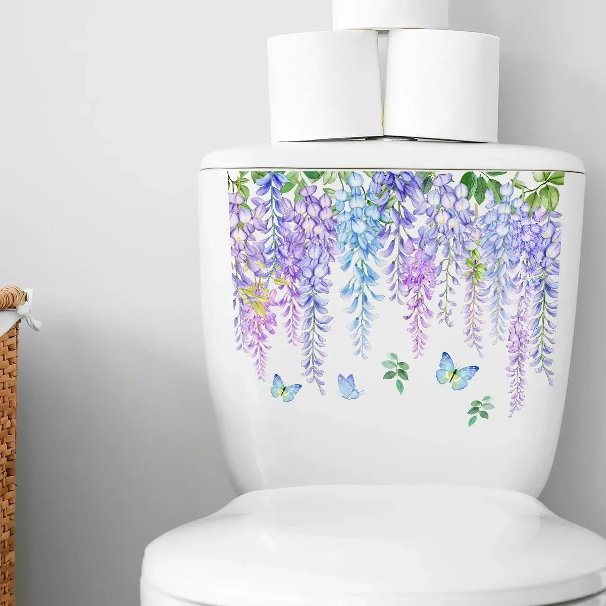 Plant Leaves Wall Sticker Toilet Sticker WC Self Adhesive Mural Beautify Flower Home Decoration Decals Refrigerator sticker-HomeDecorDecals_com