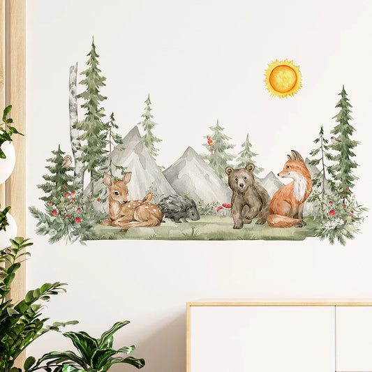 Hand Painted Style Animals Forest Wall Decal | Home Decor by HomeDecorDecals.