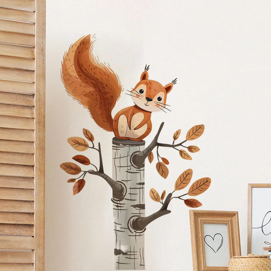 Cartoon Squirrel Wall Sticker for Kids Room-HomeDecorDecals_com