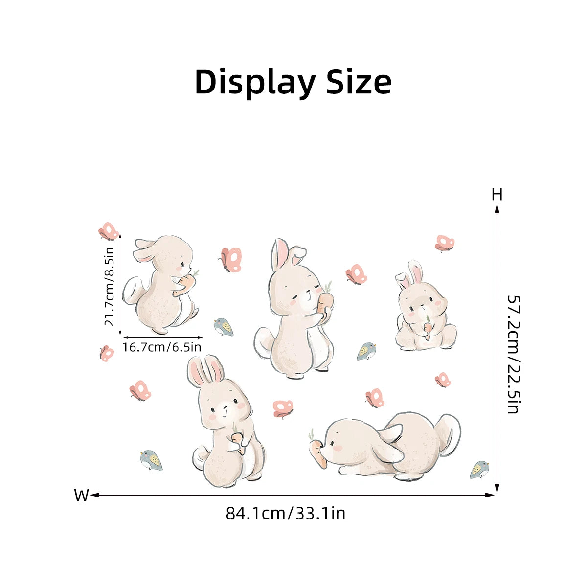 Colourful Cartoon Bunny Wall Sticker-HomeDecorDecals_com