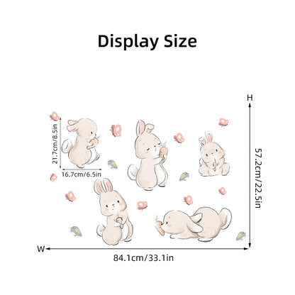 Colourful Cartoon Bunny Wall Sticker-HomeDecorDecals_com