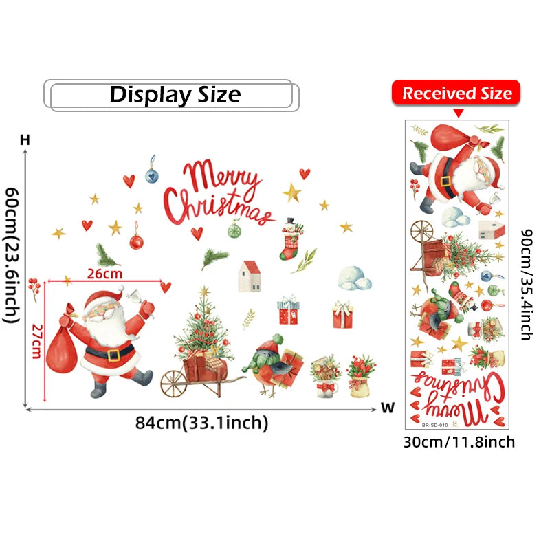 Additional view of Christmas Red Santa Claus Flower Wall Decal | Home Decor by HomeDecorDecals.