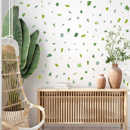 Green Terrazzo Pattern Wall Decal | Home Decor removable peel and stick wall decal by HomeDecorDecals.