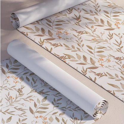 1 roll of brown plant leaves small fresh moisture-proof thickened wallpaper self-adhesive waterproof home decoration removable w-HomeDecorDecals_com