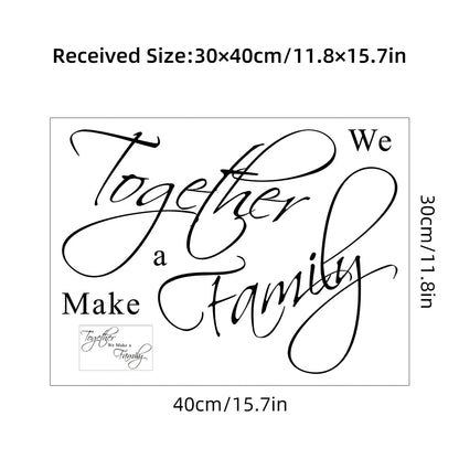 "together We Make A Family" Sweet Text Wall Stickers Home Decor Accessories Living Room Wall Decals Bedroom Decoration Kids Room-HomeDecorDecals_com