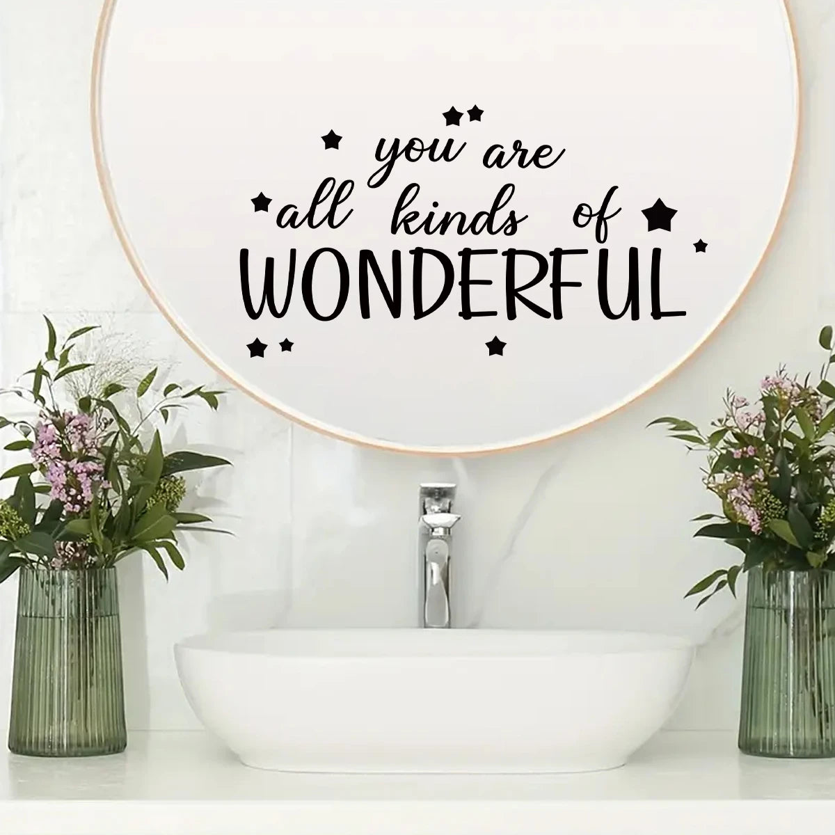 Text Wall Mirror Decal | Home Decor removable peel and stick wall decal by HomeDecorDecals.
