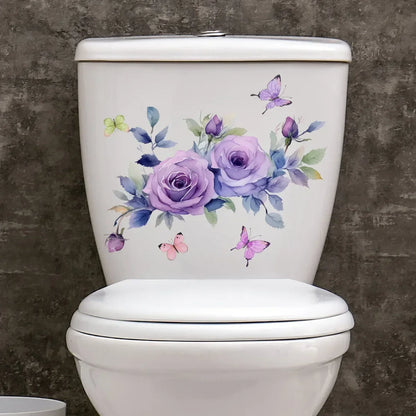 Plant Leaves Wall Sticker Toilet Sticker WC Self Adhesive Mural Beautify Flower Home Decoration Decals Refrigerator sticker-HomeDecorDecals_com