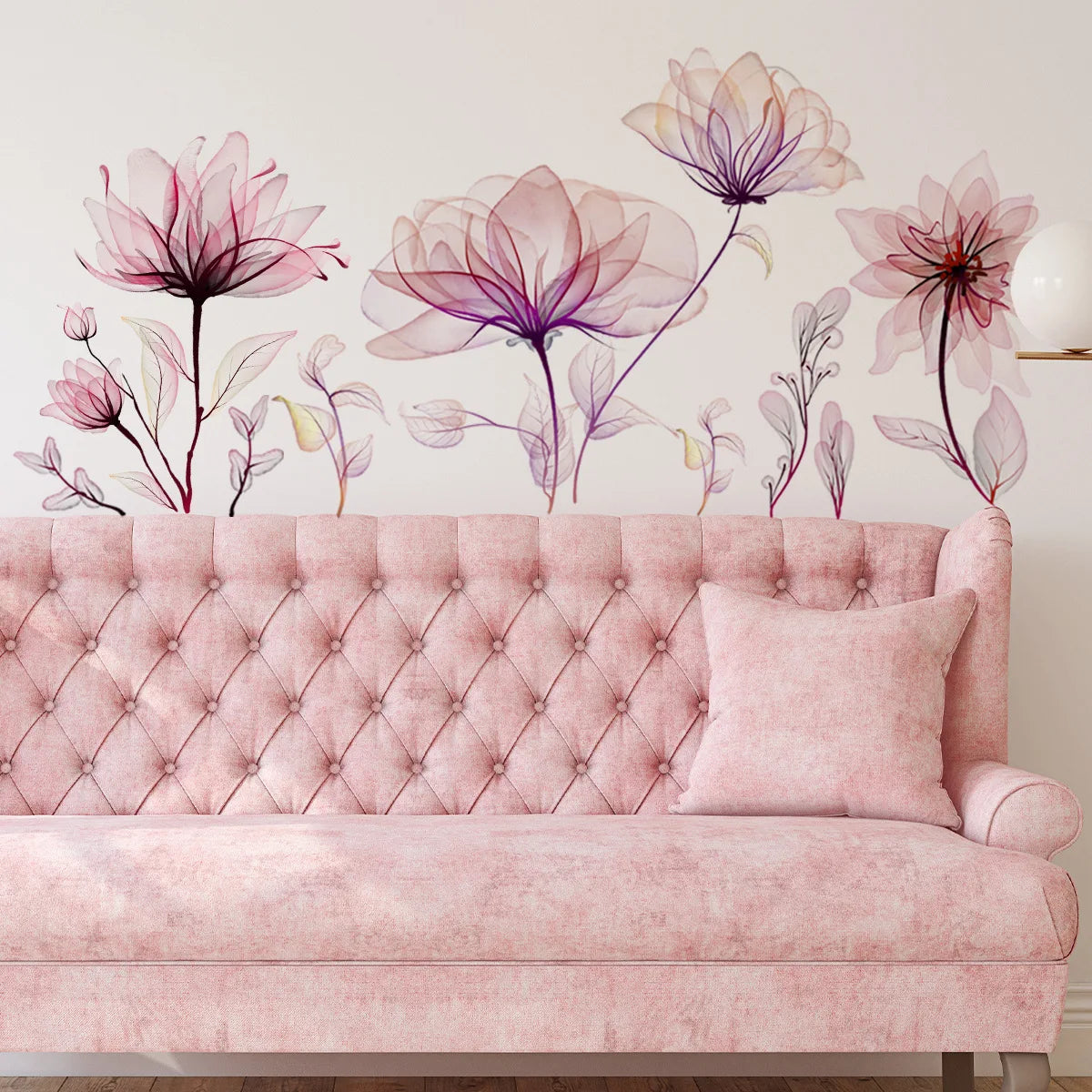 Pink Flower Wall Decal | Home Decor removable peel and stick wall decal by HomeDecorDecals.