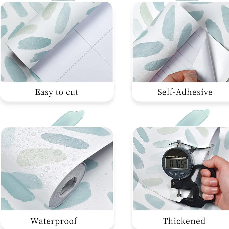 Green White Leaves Wallpaper | Home Decor displayed in room decor by HomeDecorDecals.