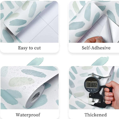 Green White Leaves Wallpaper | Home Decor displayed in room decor by HomeDecorDecals.