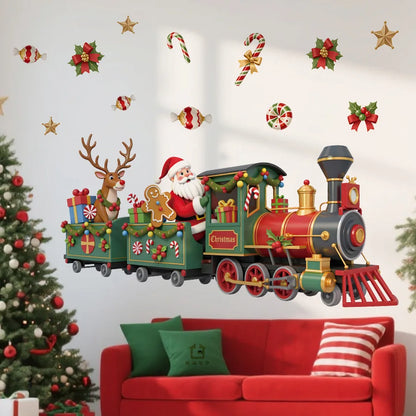 Santa Train Christmas Wall Sticker | Room Decor christmas wall decal by HomeDecorDecals.
