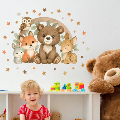 Forest Animal Wall Stickers For Children's Rooms Children's Wall Stickers For Boys Daycare Room Decorations Cartoon Animal-HomeDecorDecals_com