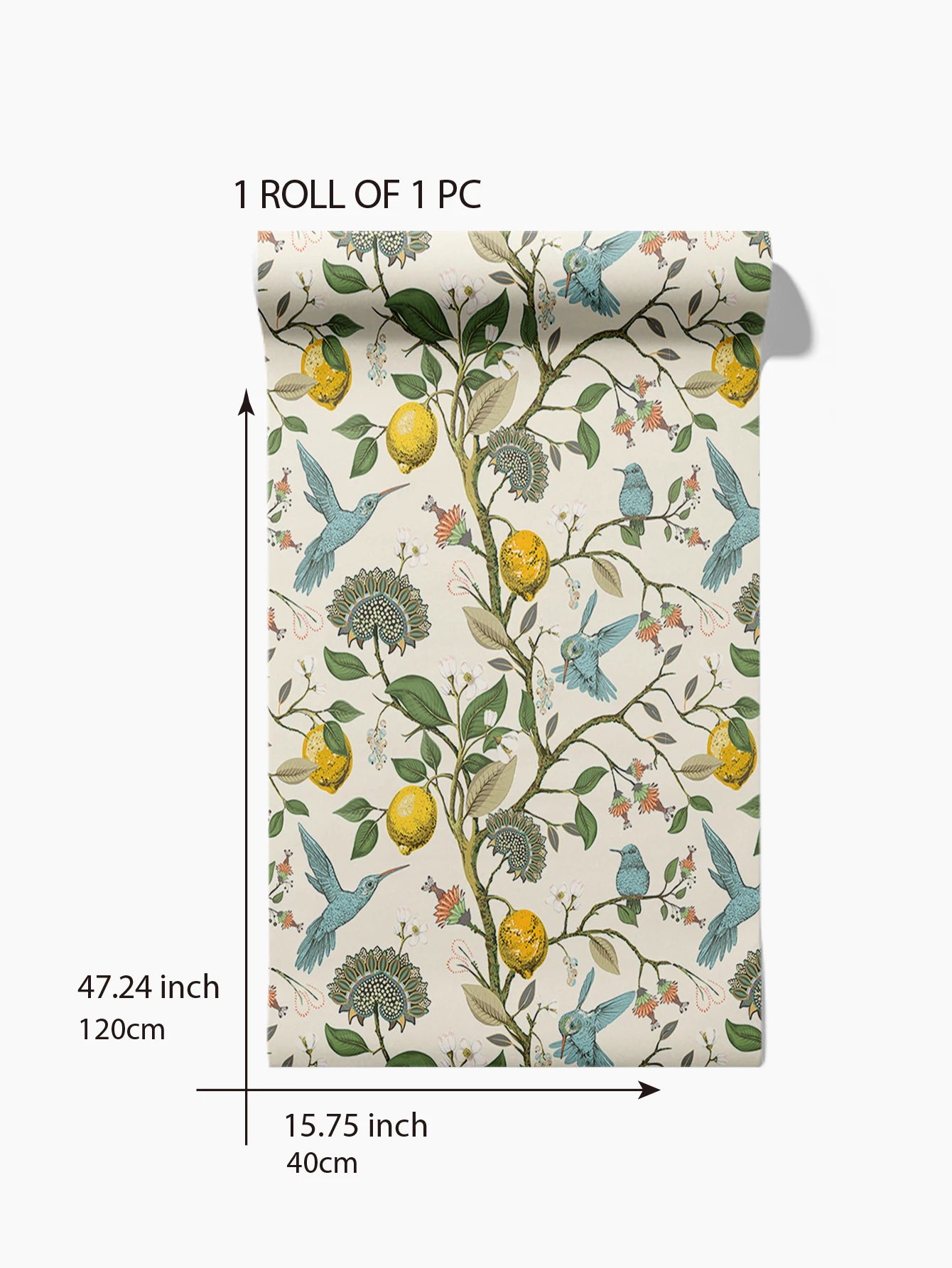 Additional view of Lemon Flower Birds and Blooming Garden Wall Decal | Home Decor by HomeDecorDecals.