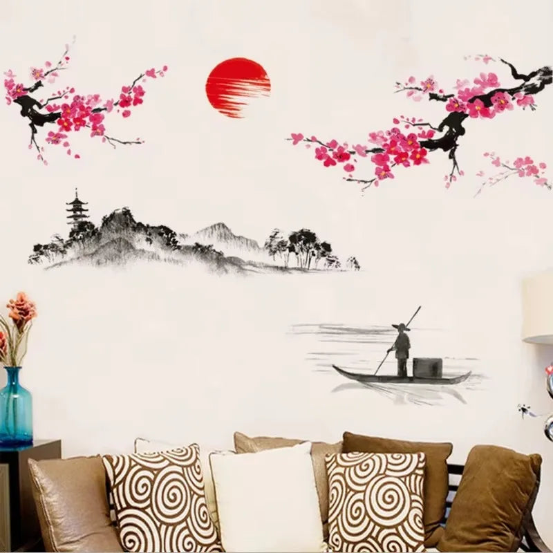 Sakura Cherry Blossom Tree Wall Sticker-HomeDecorDecals_com