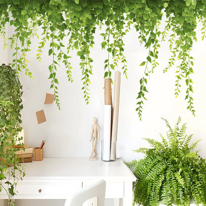 New Simulation Green Vine Plant Vine Strip Living Room Entrance Bedroom Wall Decoration Sticker Self-adhesive Sticker-HomeDecorDecals_com