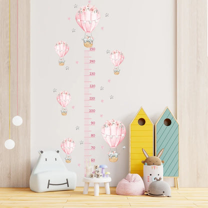Large Sleeping Elephant Bear Moon Height Measure Wall Stickers for Kids Room Growth Chart Animals Ruller Wall Decals Home Decor-HomeDecorDecals_com
