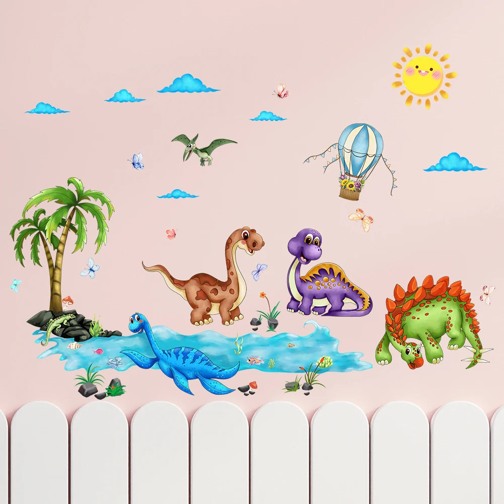 Cartoon Dinosaur Park Wall Stickers Vinyl Art Stickers Home Decoration for Children's Rooms-HomeDecorDecals_com