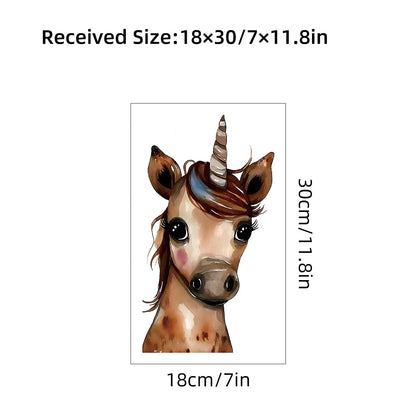 Additional view of Brown Unicorn Wall Decal | Home Decor by HomeDecorDecals.