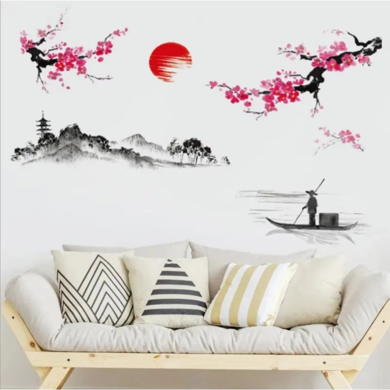 Sakura Cherry Blossom Tree Wall Sticker-HomeDecorDecals_com