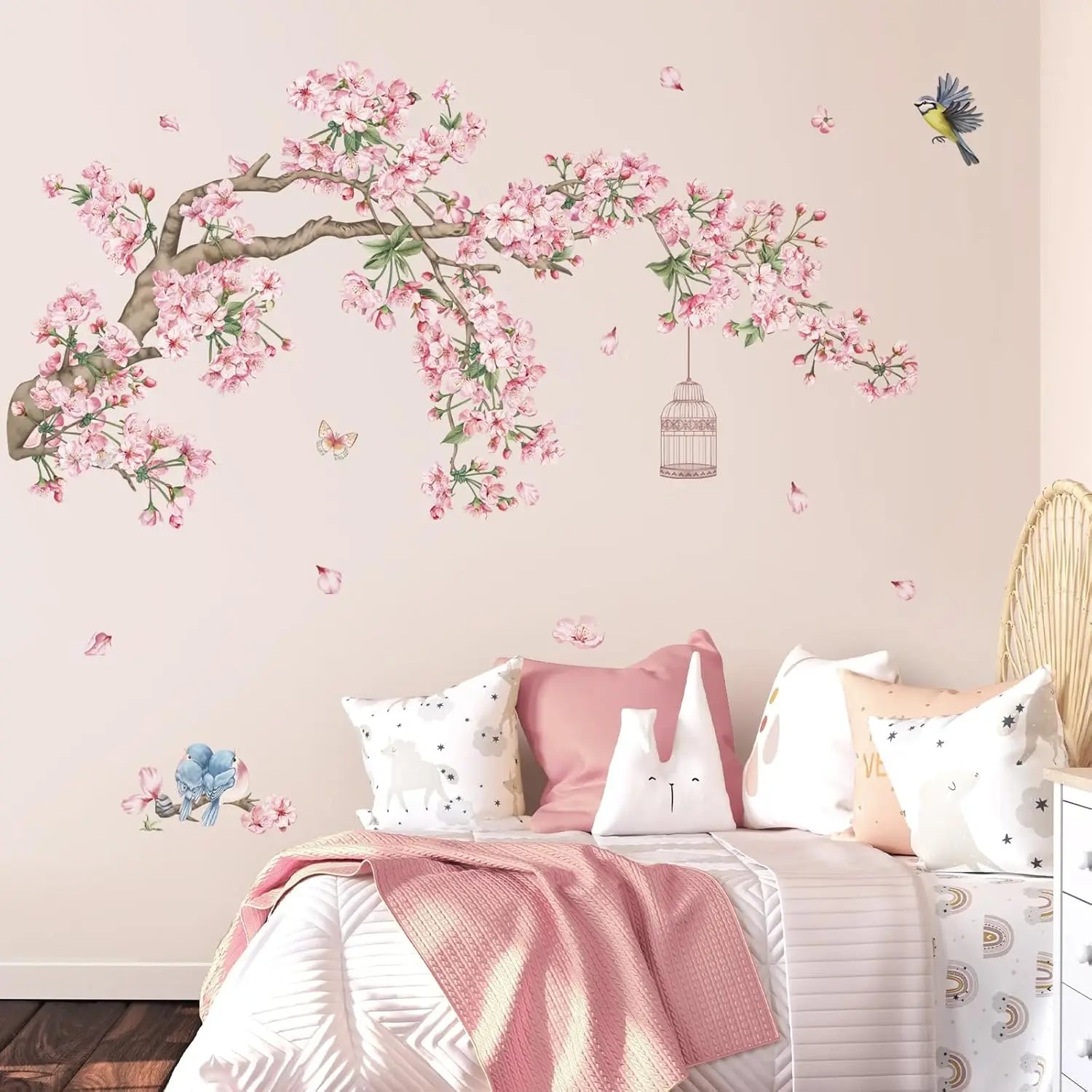 Cherry Blossom Tree Branch Wall Decal | Home Decor removable peel and stick wall decal by HomeDecorDecals.