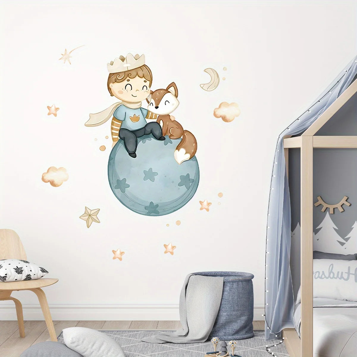 Prince Fox Balloon Wall Decal for Kids-HomeDecorDecals_com