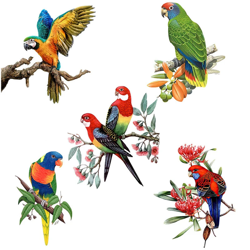 T148# Hand painted Parrot Wall Sticker Bathroom Toilet Decor Living Room Cabinet Home Decoration Decals-HomeDecorDecals_com