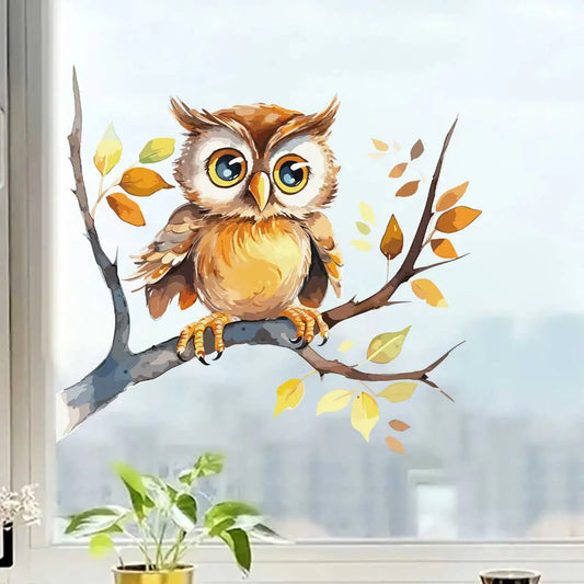 Cartoon Owl Wall Decal | Home Decor removable peel and stick wall decal by HomeDecorDecals.