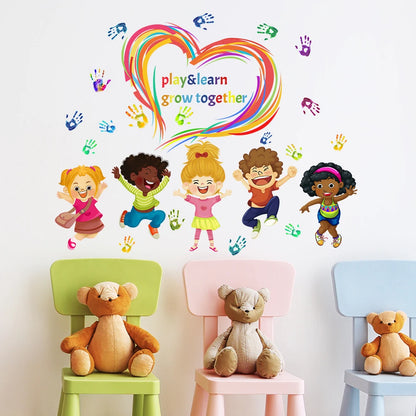 Rainbow Love Wall Stickers for Fun Home Decor in Living Room and Bedroom Decoration-HomeDecorDecals_com