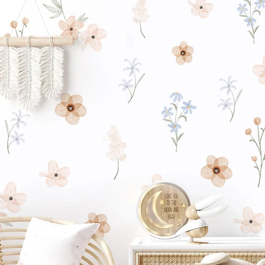 Watercolour Flower Wall Decal | Kids Room Decor removable peel and stick wall decal by HomeDecorDecals.