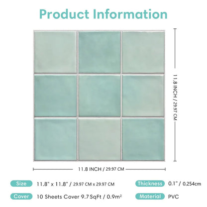 Waterproof 3D Matte Tile Vinyl Wall Decal | Room Decor removable peel and stick wall decal by HomeDecorDecals.