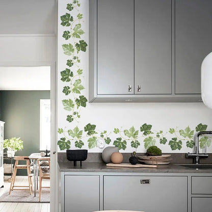 2PCS Green Plant Leaves Children'S Bedroom Living Room Porch Dormitory Home Decoration Wall Stickers Self-Adhesive-HomeDecorDecals_com