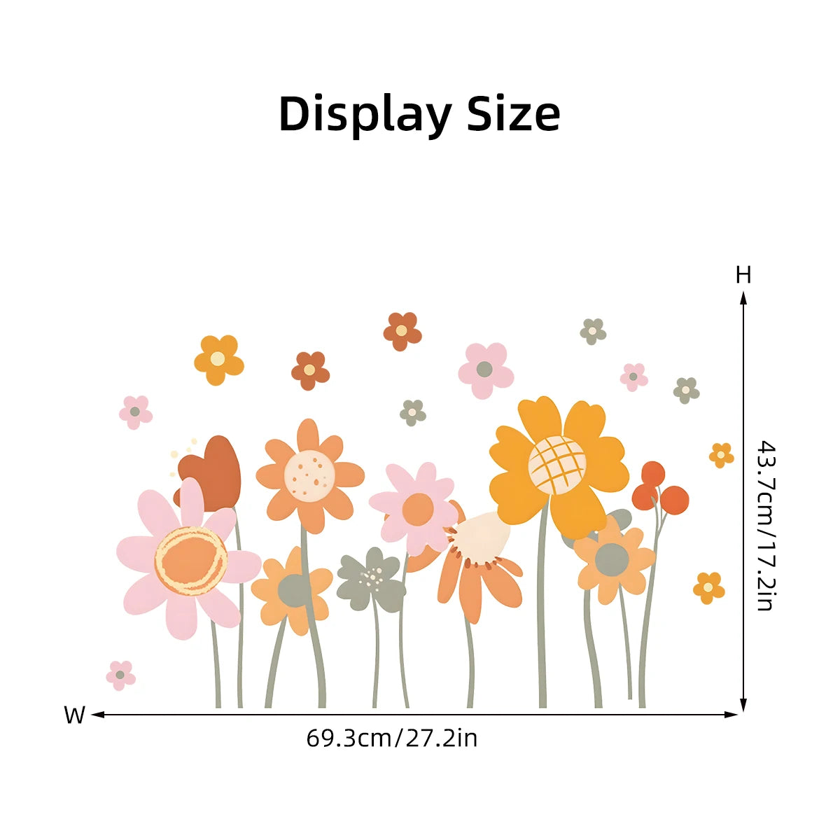 1pcs Cartoon Cute Flower Pattern PVC Removable Wall Stickers for Nursery Kids Room Decoration Wall Decals Home Decor Background-HomeDecorDecals_com