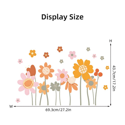 1pcs Cartoon Cute Flower Pattern PVC Removable Wall Stickers for Nursery Kids Room Decoration Wall Decals Home Decor Background-HomeDecorDecals_com