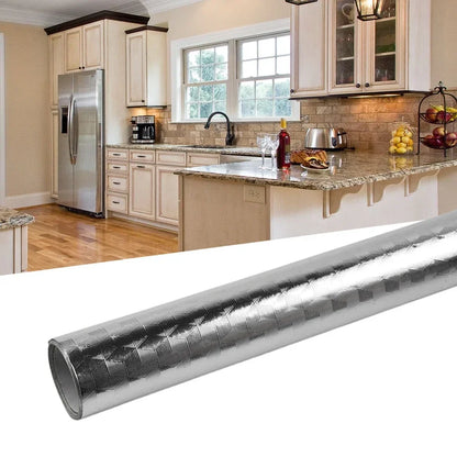 5/2/1M Modern Kitchen Oil-proof Self Adhesives Stickers High-temperature Aluminum Foil Gas Stove Cabinet Contact Sticke-HomeDecorDecals_com