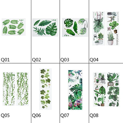 Tropical Leaves and Flowers Wall Decal | Home Decor removable peel and stick wall decal by HomeDecorDecals.