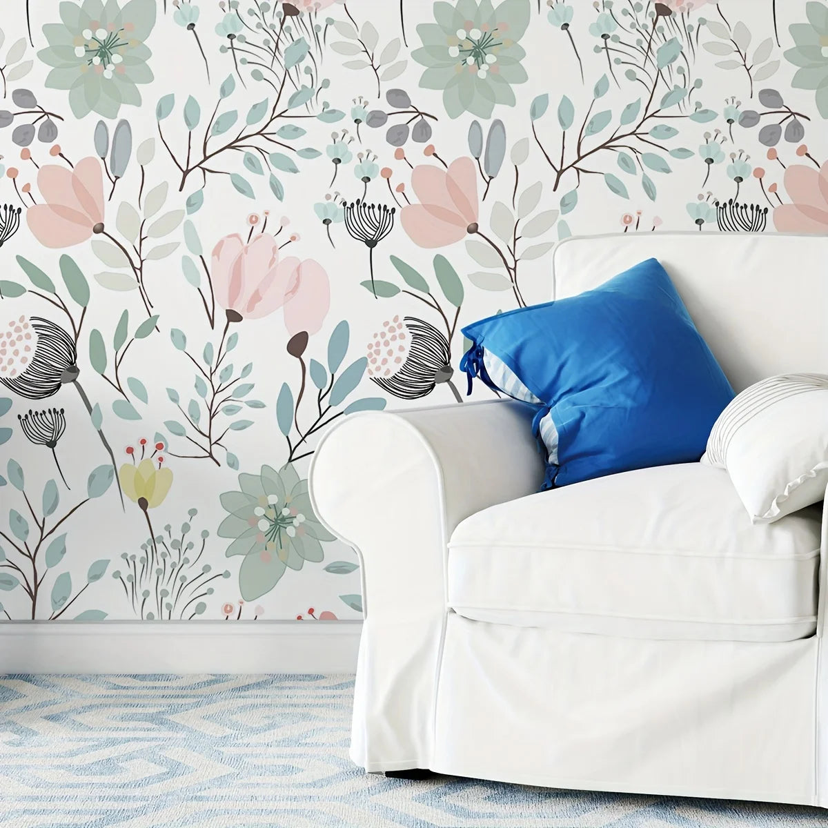 Flowers Moisture-Proof Pattern Wall Decal | Home Decor design details by HomeDecorDecals.