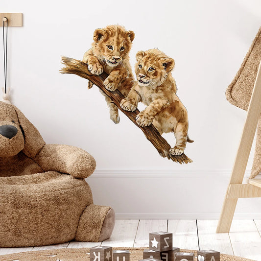 Cartoon Lion Wall Decal | Kids Room Decor removable peel and stick wall decal by HomeDecorDecals.